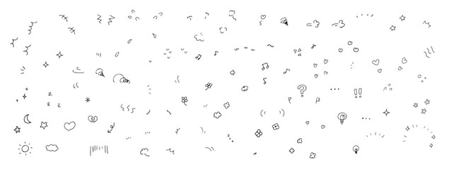 感情表現の落書きイラストセット