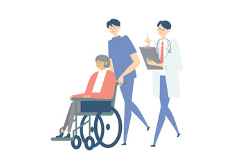 車椅子_medical care_variation_医療、人物セットmedical care_variation_医療、人物セット