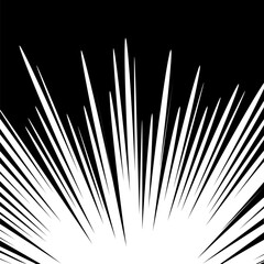 Fototapeta premium マンガ風シンプルモノクロ集中線背景