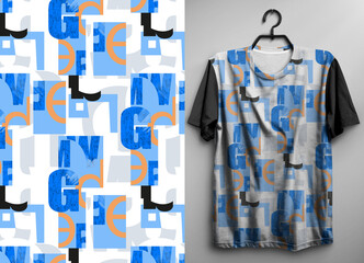 t shirt design and seamless pattern - 610874434