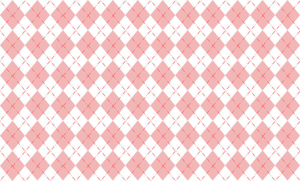 pink diamond with red grid on top repeat pattern, replete image, design for fabric printing
