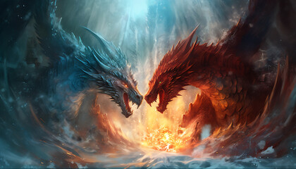 Ice Dragon and Fire Dragon