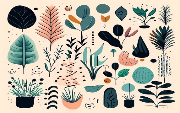 Full Frame Shot Of Vintage Beautiful Wallpaper With Floral Pattern, Illustration, Generative AI.