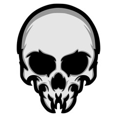 Skull head illustration mascot logo