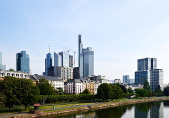 Fototapeta na wymiar Skyline of Downtown Frankfurt at the River Main, Hessen