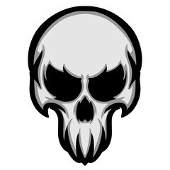 Skull head illustration mascot logo