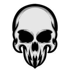 Skull head illustration mascot logo