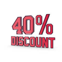 40% off on sale symbol  for advertising
