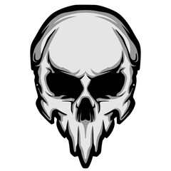 Skull head illustration mascot logo