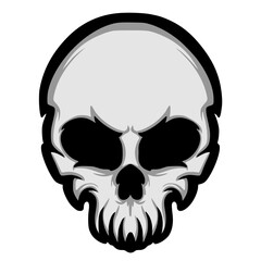Skull head illustration mascot logo