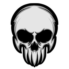 Skull head illustration mascot logo