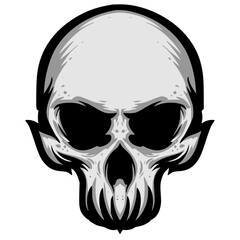 Skull head illustration mascot logo
