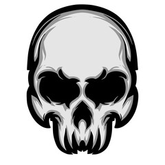 Skull head illustration mascot logo