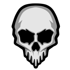 Skull head illustration mascot logo