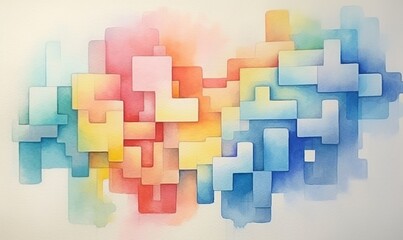 rainbow in an abstract style with pastel colors