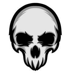 Skull head illustration mascot logo