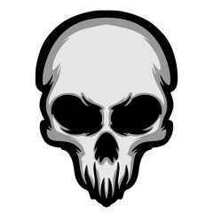 Skull head illustration mascot logo
