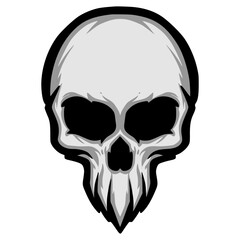 Skull head illustration mascot logo