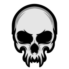 Skull head illustration mascot logo