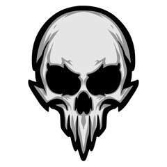 Skull head illustration mascot logo
