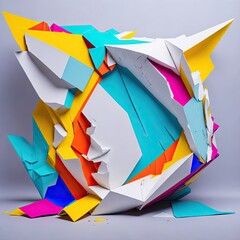  colorful a torn paper multi layered composition, generative AI