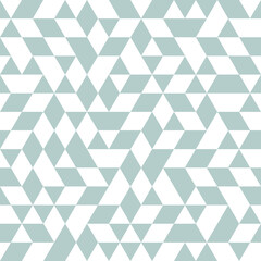 Geometric pattern with light blue and white triangles. Geometric modern ornament. Seamless abstract background