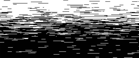 Manga pixel texture. Line gradient patterns, strip effect horizontal white and black 8-bit motion graphic. Abstract halftone texture vector background