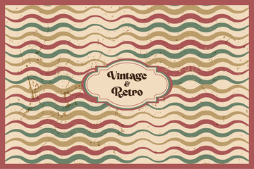 Retro waves Groovy poster pop art background.