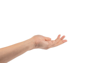 Hand of woman showing thumb-up gesture on transparent background