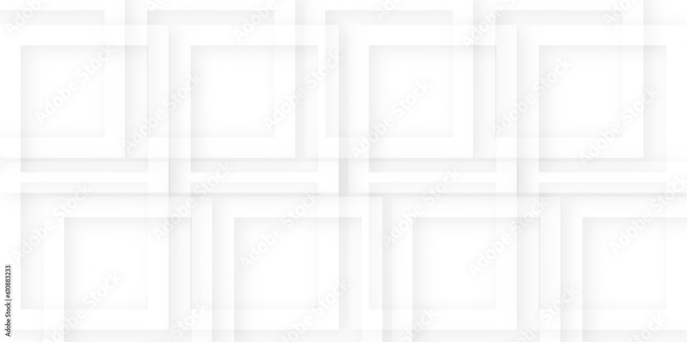 Aufkleber Abstract light white background with frame. Vector geometric border graphic design banner pattern background template.