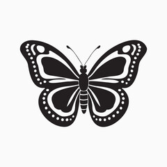 Silhouette of butterfly. Monochrome vector illustration