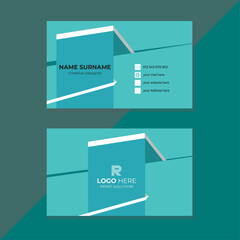Double-sided creative business card template. Portrait and landscape orientation. Horizontal and vertical layout. Vector illustration graphic