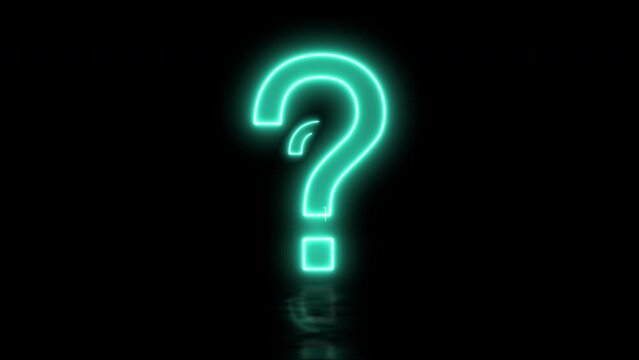 Alternating colored neon question marks