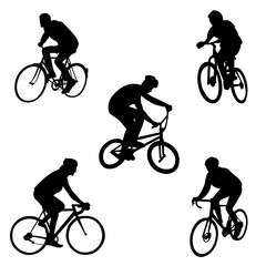 Fototapeta na wymiar Cyclist silhouette illustration element