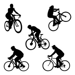 Cyclist silhouette illustration element