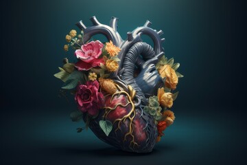 Artist anatomic heart art. Generate Ai