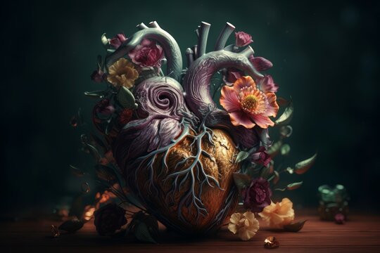 Artist anatomic heart. Generate Ai