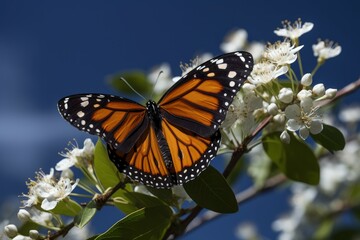 Obraz premium Monarch butterfly flowers. Generate Ai