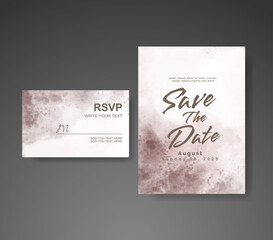 Wedding invitation with abstract watercolor background