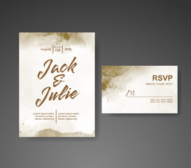 Wedding invitation with abstract watercolor background