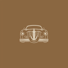Classic old car logo design vector illustration