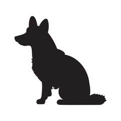 Dog silhouette logo isolated on white background