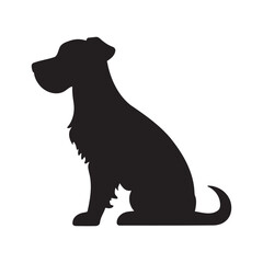 Dog silhouette logo isolated on white background