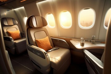 First class seat airplane. Generate Ai