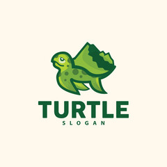 Turtle Logo, Ocean Animal Vector, Simple Minimalist Design, Symbol Illustration Template