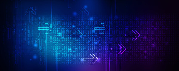 2d illustration Abstract futuristic electronic circuit technology background