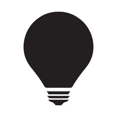 Light bulb silhouette logo isolated on white background
