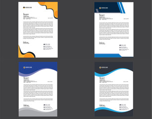 corporate modern letterhead design template with yellow, blue, green, and red colors. creative modern letterhead design template for your project. letter head, letterhead, business letter head design.