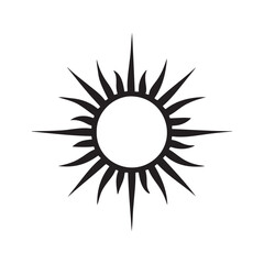 Sun silhouette logo isolated on white background