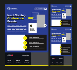 Fototapeta na wymiar Next Coming Conference Events A4 Flyer Templates